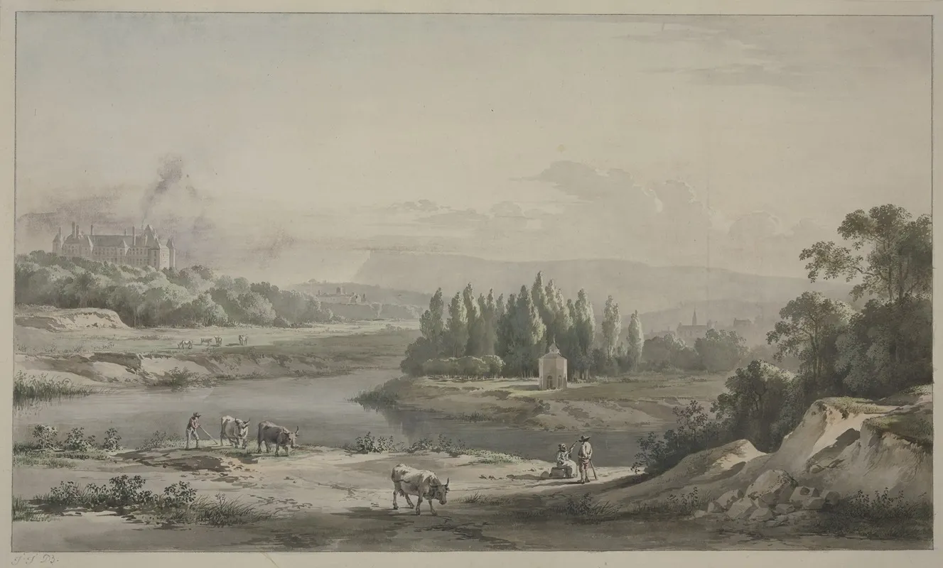River Landscape 51 by Jean-Jacques de Boissieu - Canvas Print