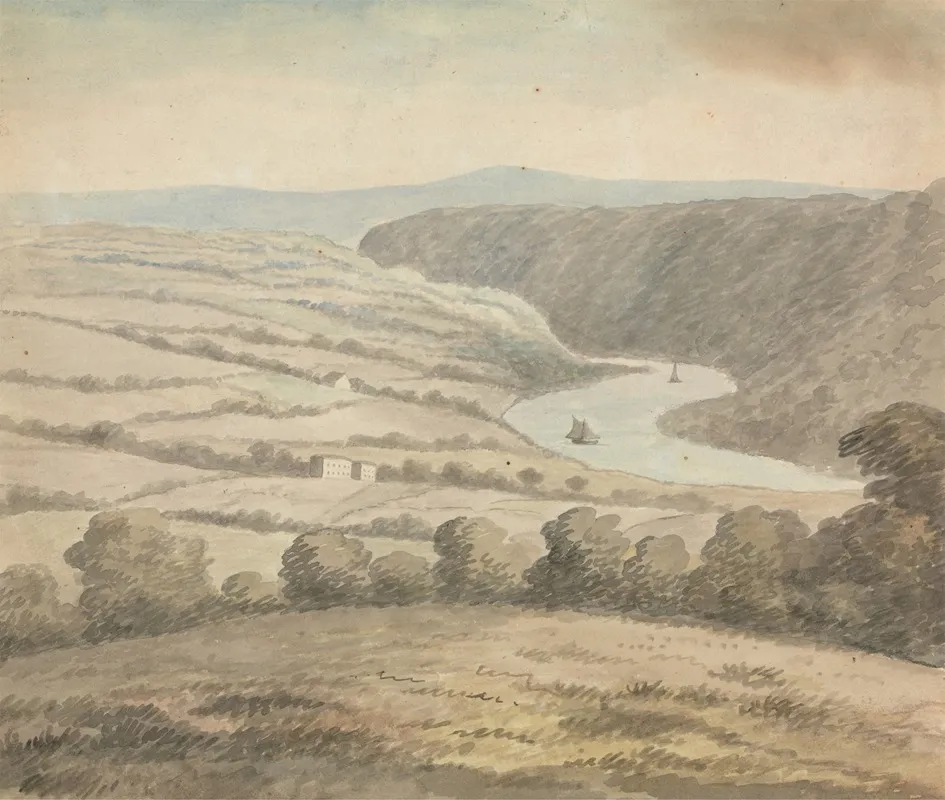 River Landscape With Boats