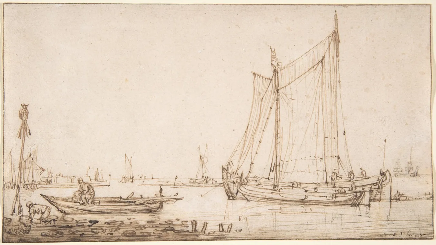 River Scene With Boats