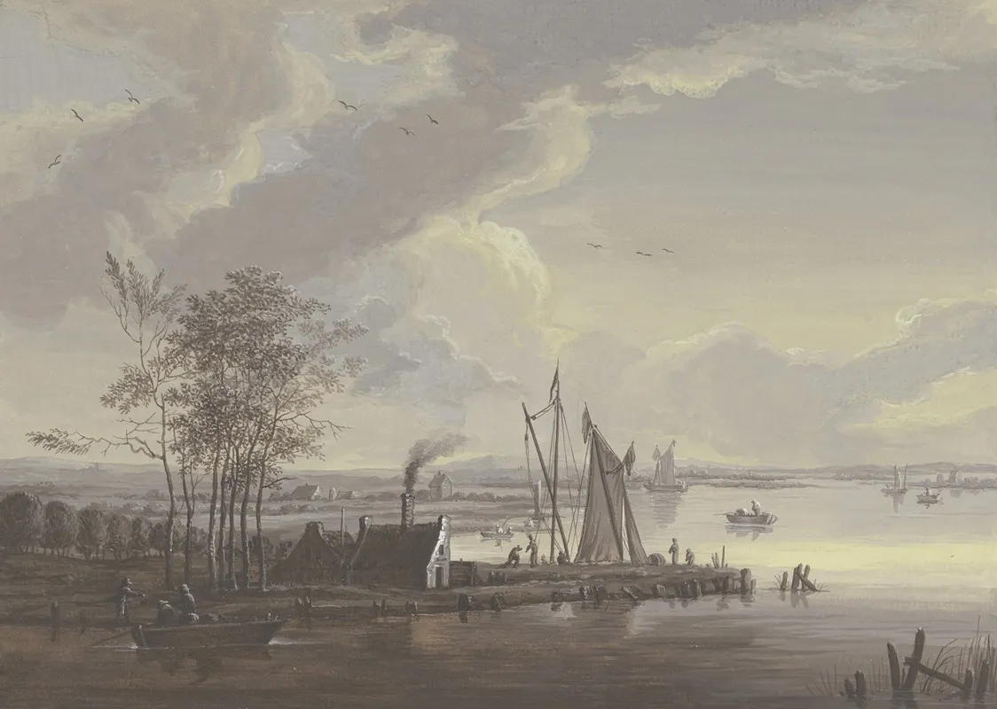 River Scenery In The Summer by Johann Friedrich Morgenstern - Canvas Print