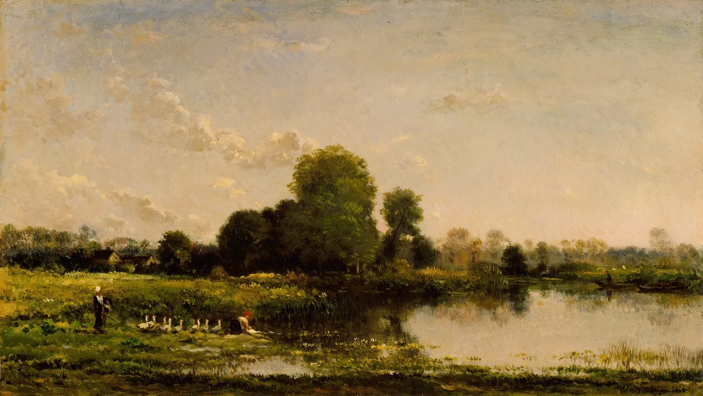 Riverbank With Fowl