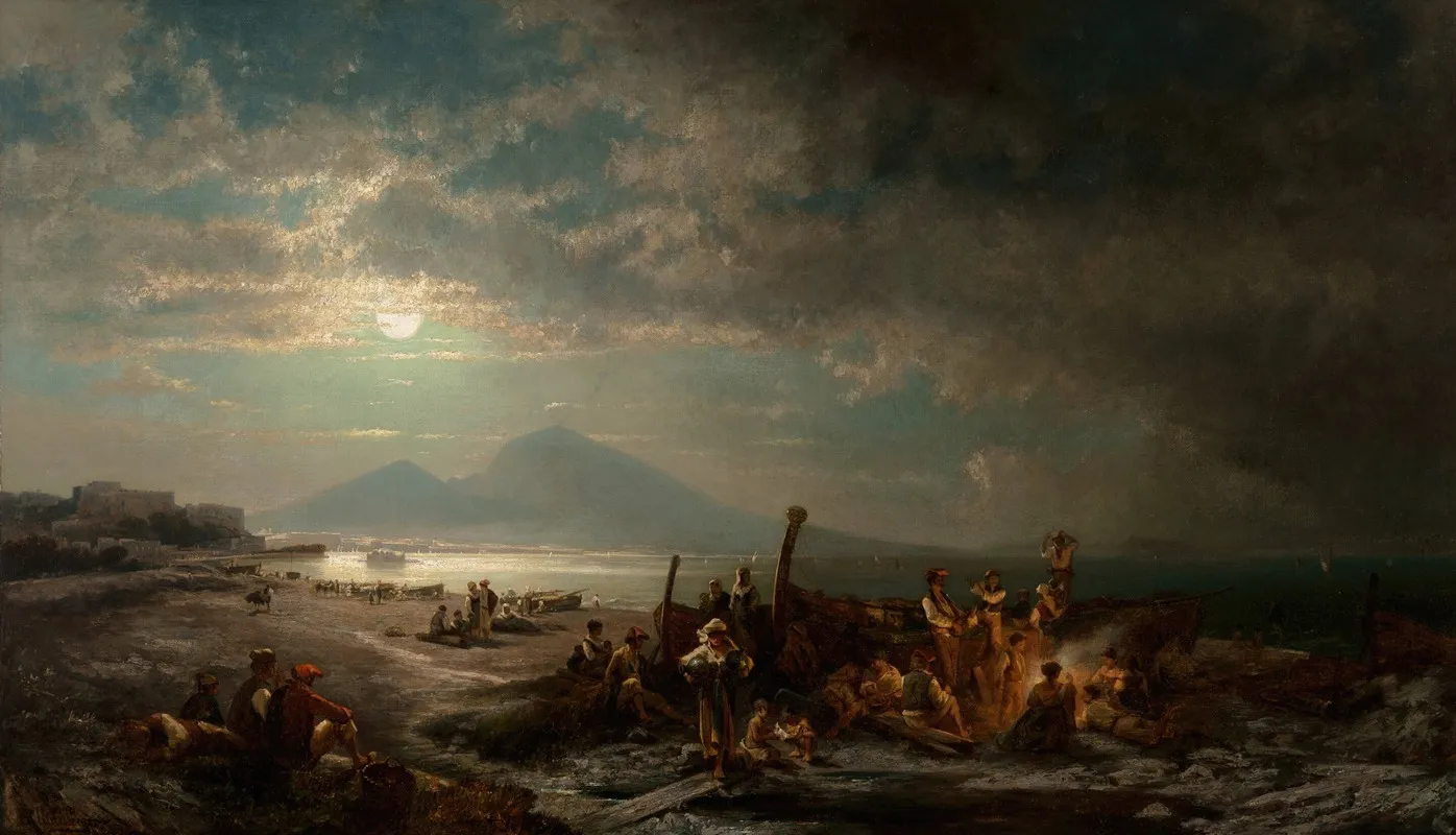 Riviera Di Santa Lucia Naples by Franz Richard Unterberger - Canvas Print