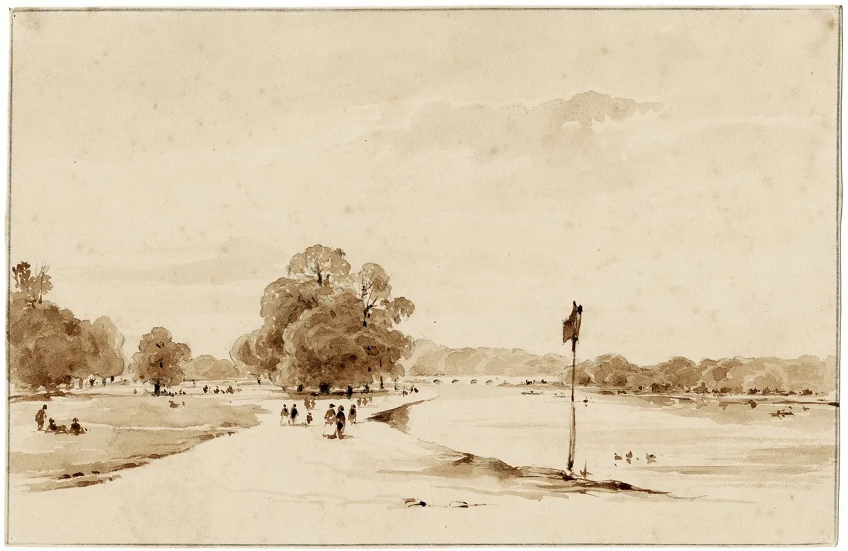 Riviergezicht In Parklandschap