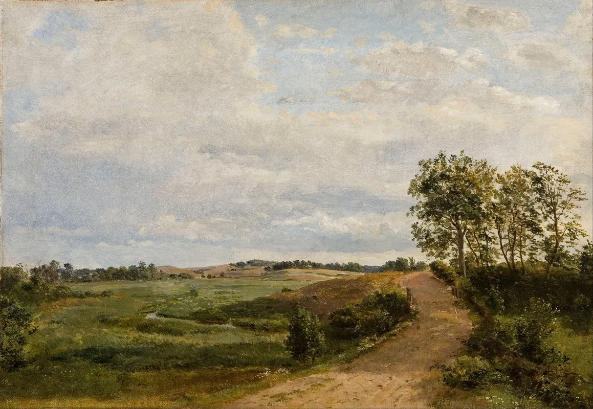 Road Across The Hills Study by Dankvart Dreyer - Canvas Print
