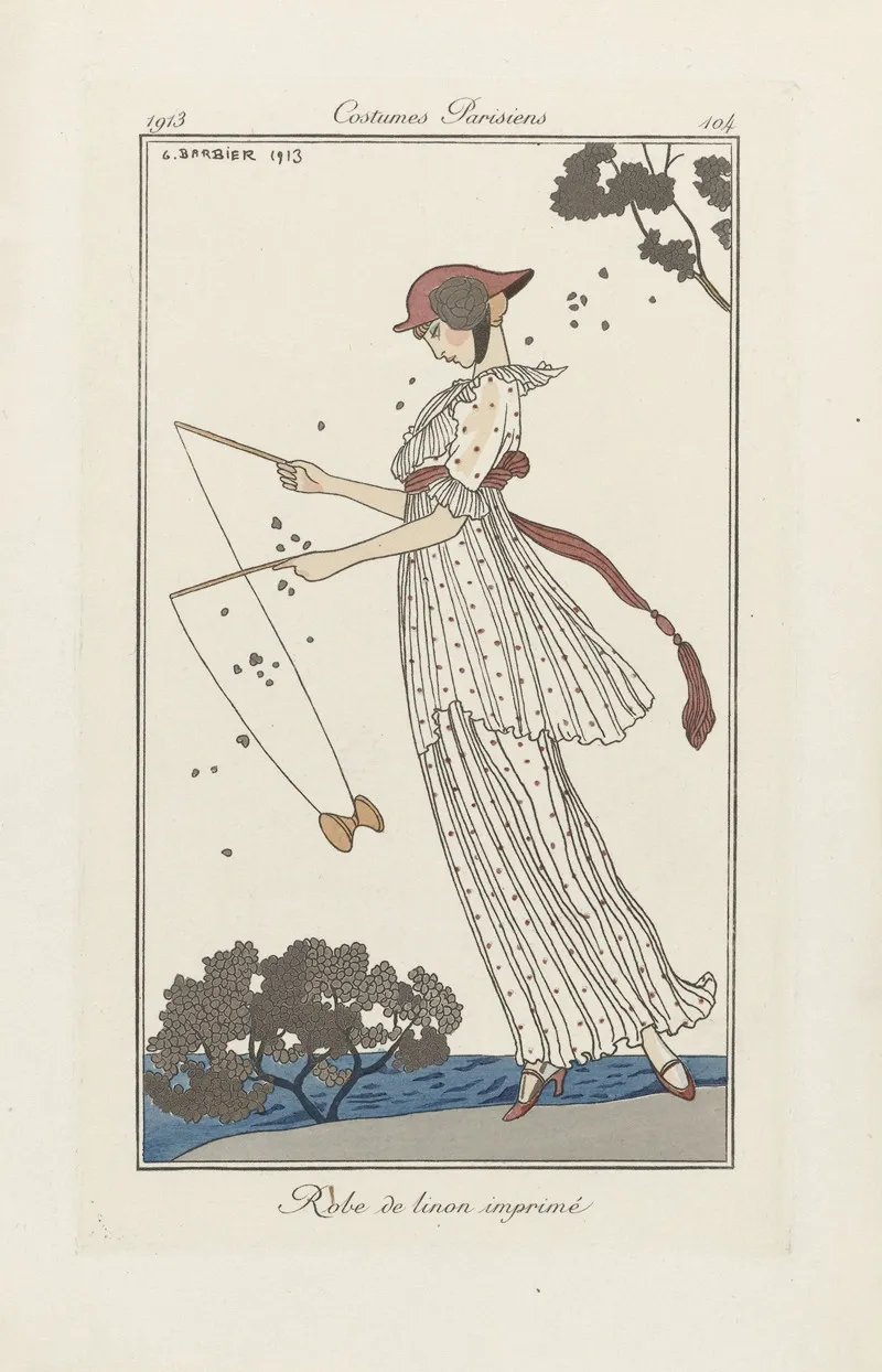 Robe De Linon Impremie by George Barbier - Canvas Print