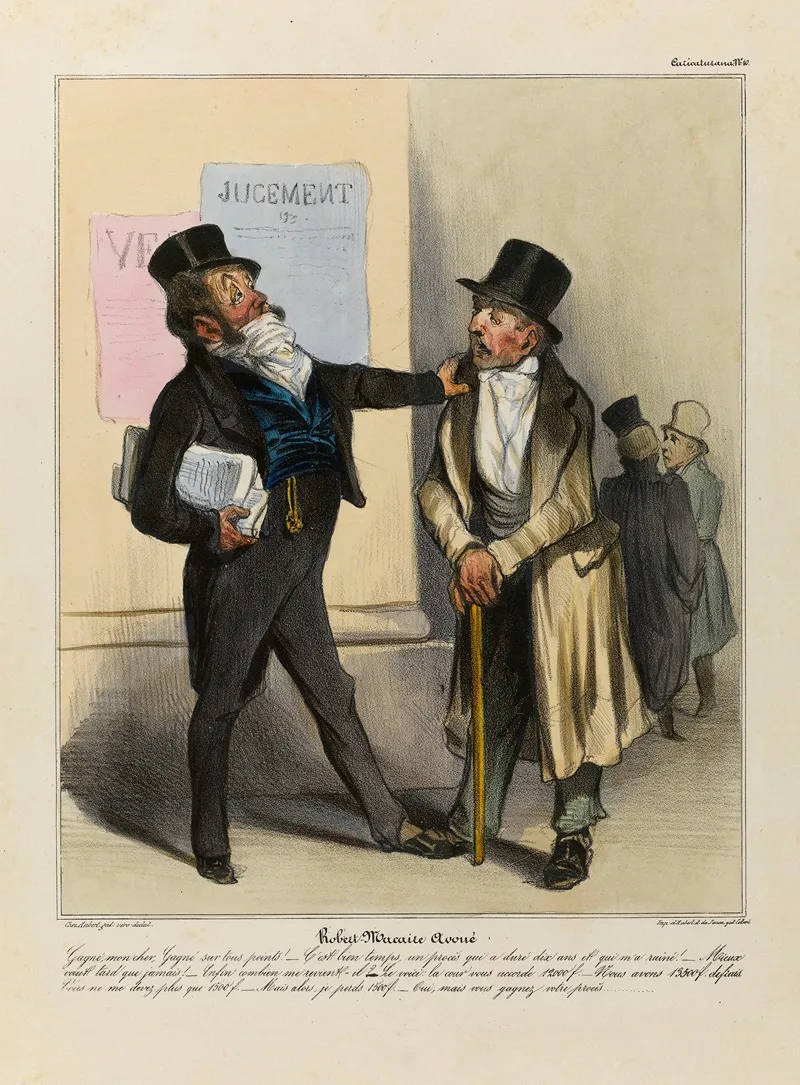 Robert Macaire Avoue by Honoré Daumier - Canvas Print