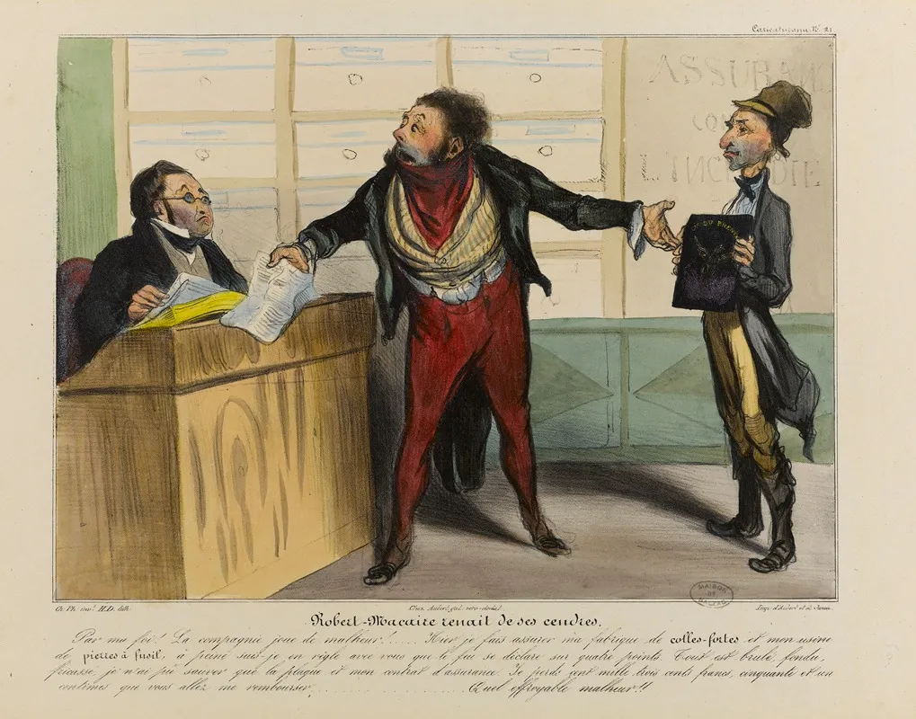 Robert Macaire Renait De Ses Cendres by Honoré Daumier - Canvas Print