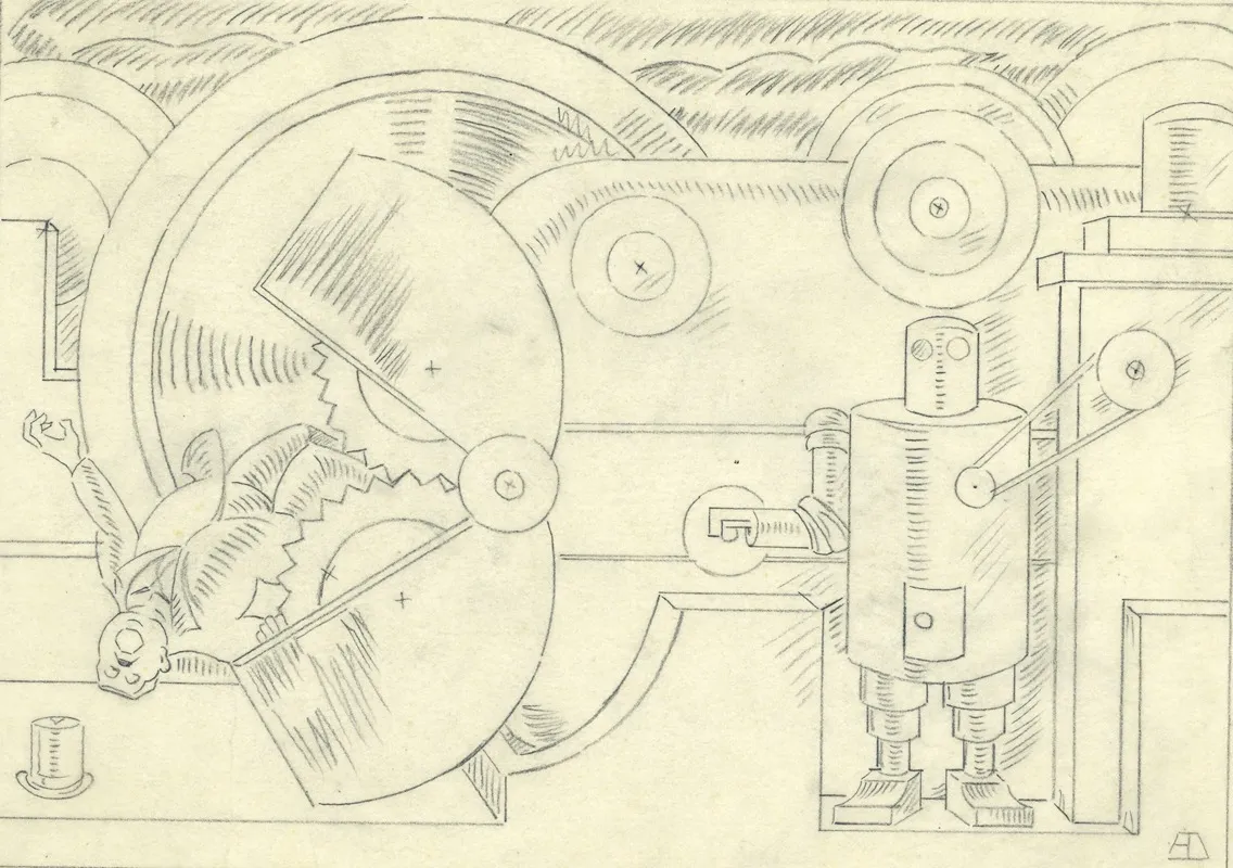 Robot En Industralisering by Albert Daenens - Canvas Print