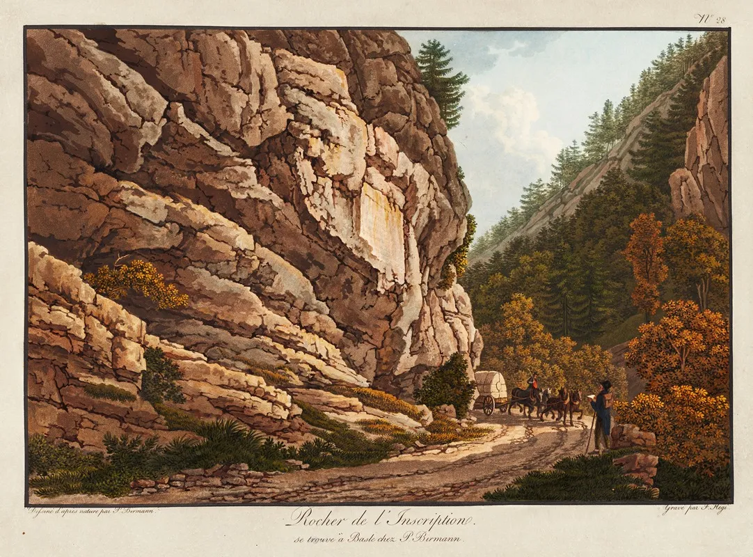 Rocher De Linscription by Peter Birmann - Canvas Print