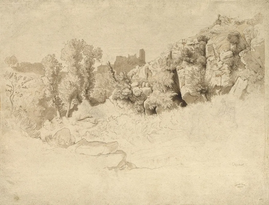 Rock Formations Near Olevano by Heinrich Dreber - Canvas Print