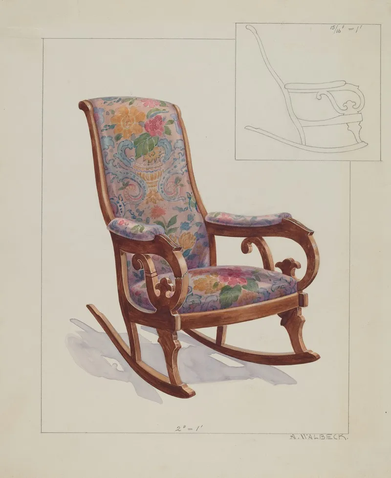 Rocking Chair by Alfred Walbeck - Canvas Print