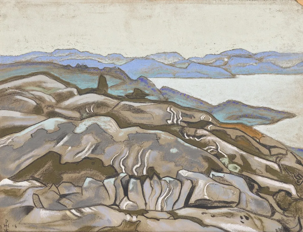 Rocks And Cliffs by Nicholas Roerich - Canvas Print
