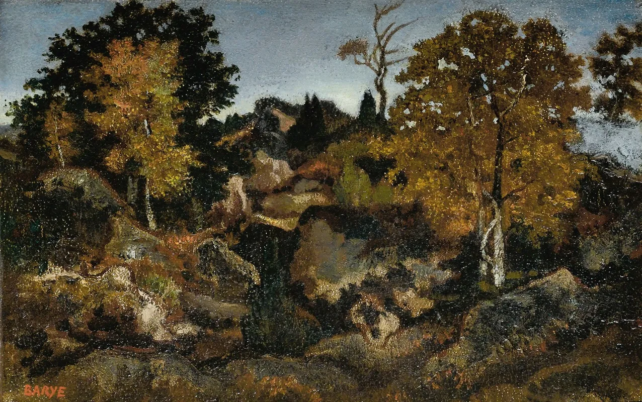 Rocks In Fontainebleau by Antoine-Louis Barye - Canvas Print
