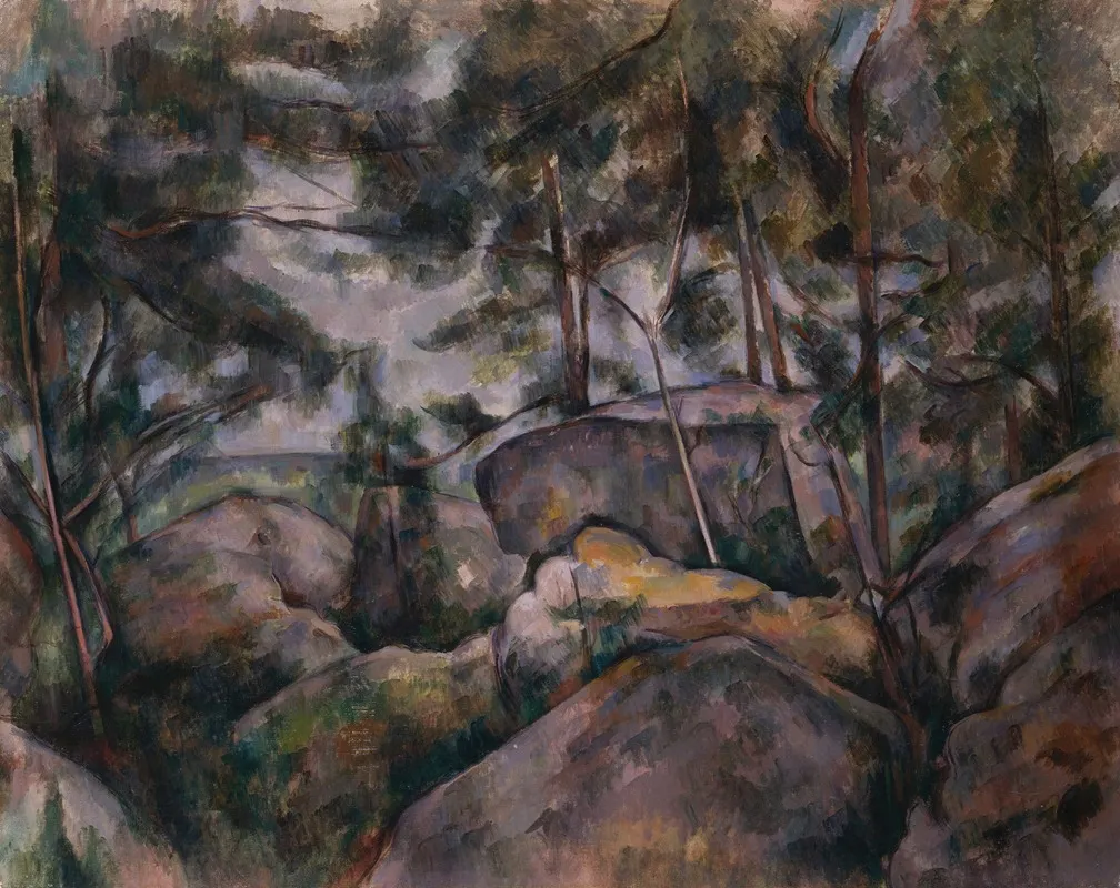 Rocks In The Forest by Paul Cézanne - Canvas Print