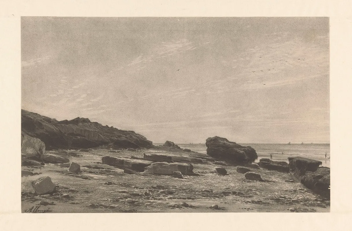 Rocky Coast Vues Dhyeres by Auguste Allongé - Canvas Print