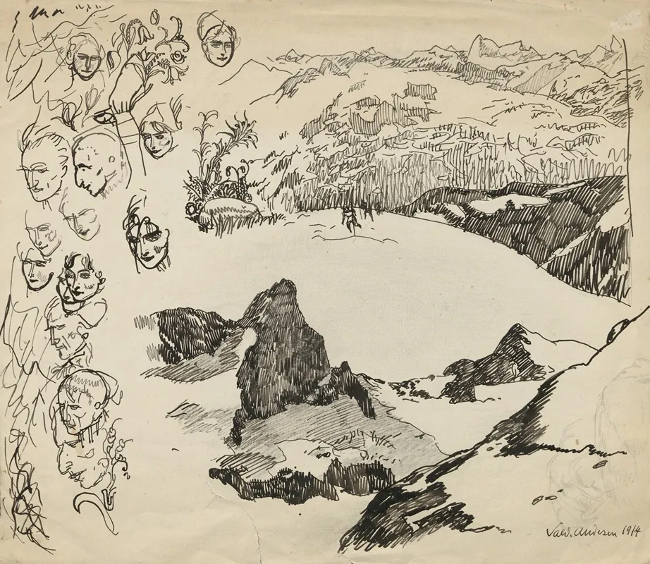 Rocky Landscape 16 by Valdemar Andersen - Canvas Print