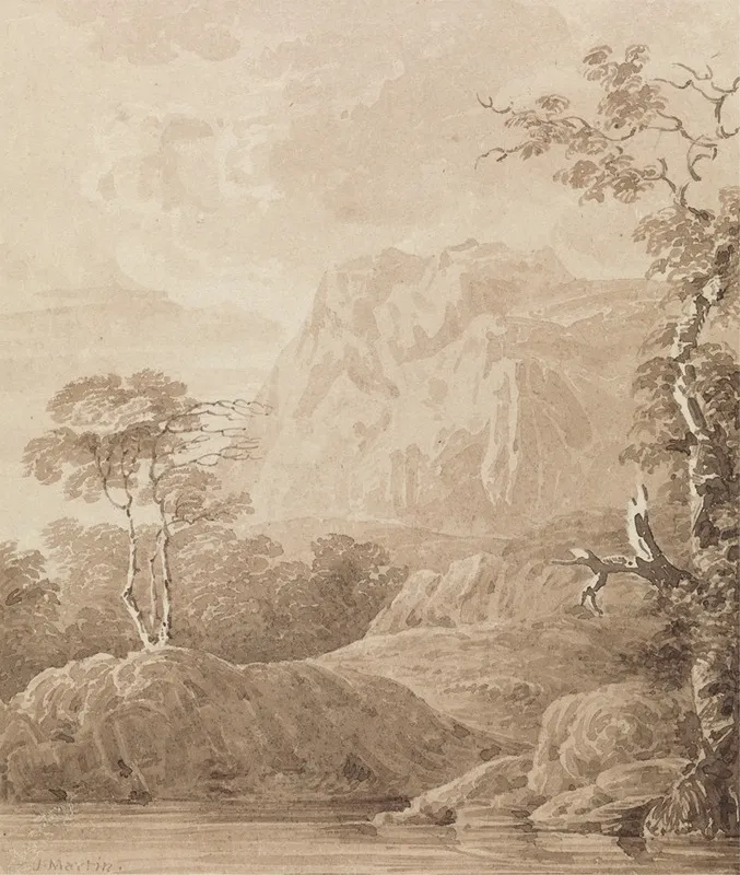 Rocky River Landscape by John Martin - Canvas Print