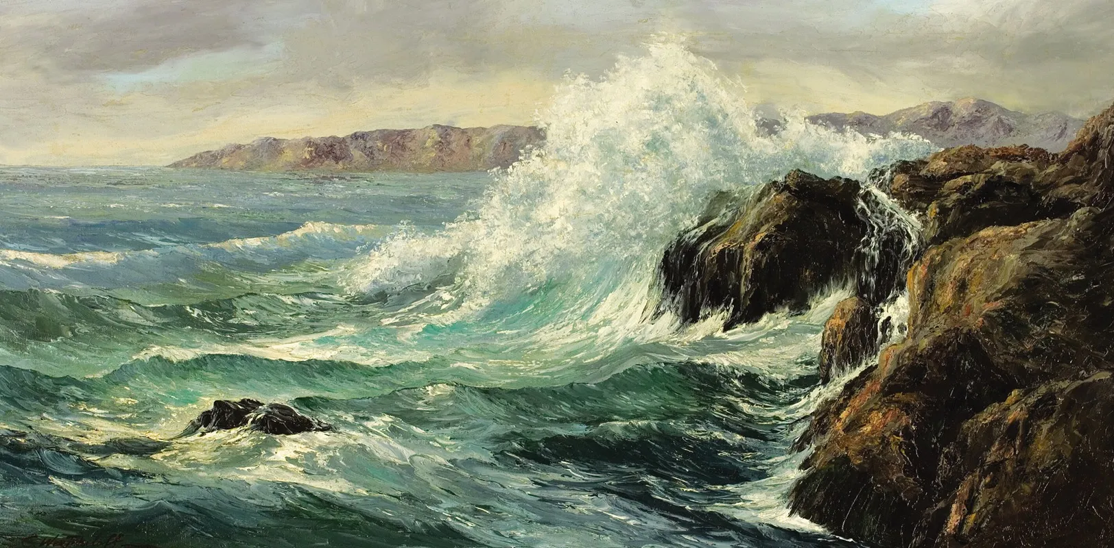 Rocky Seascape by Constantin Westchiloff - Canvas Print