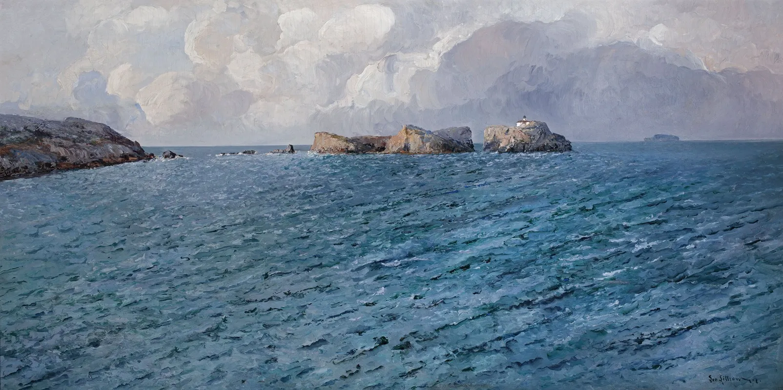 Rocky Seaside by Leontine von Littrow - Canvas Print
