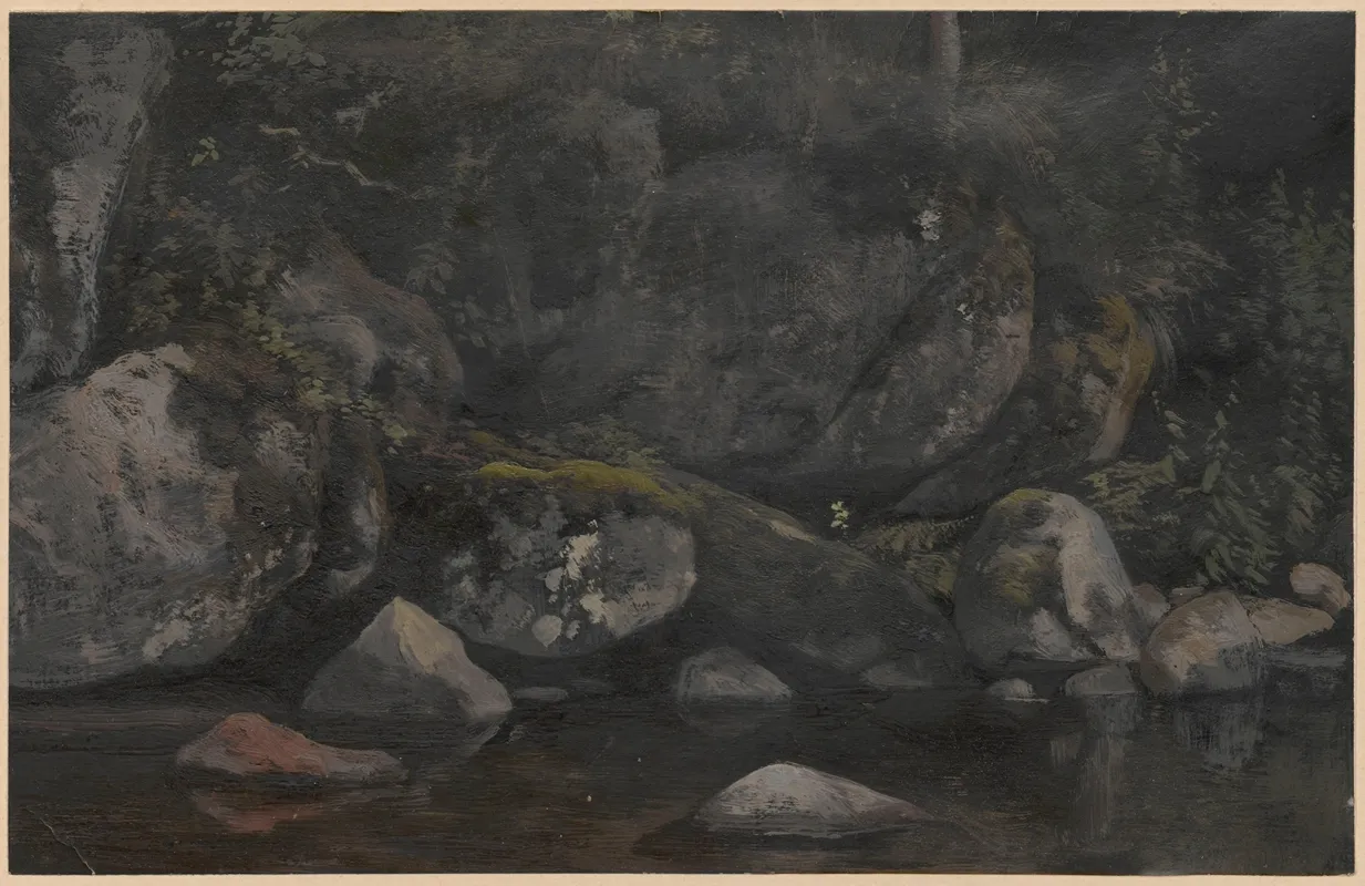 Rocky Slope With A Stream