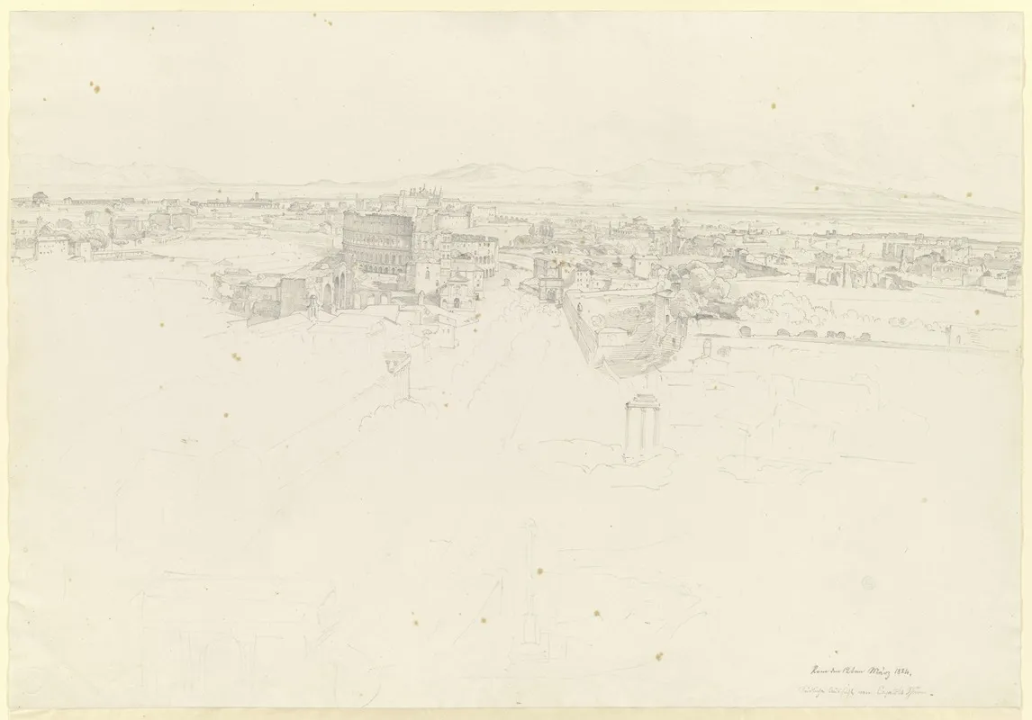 Rom Blick Nach Suden Uber Das Forum Romanum Vom Turm Des Kapitols by Ernst Fries - Canvas Print