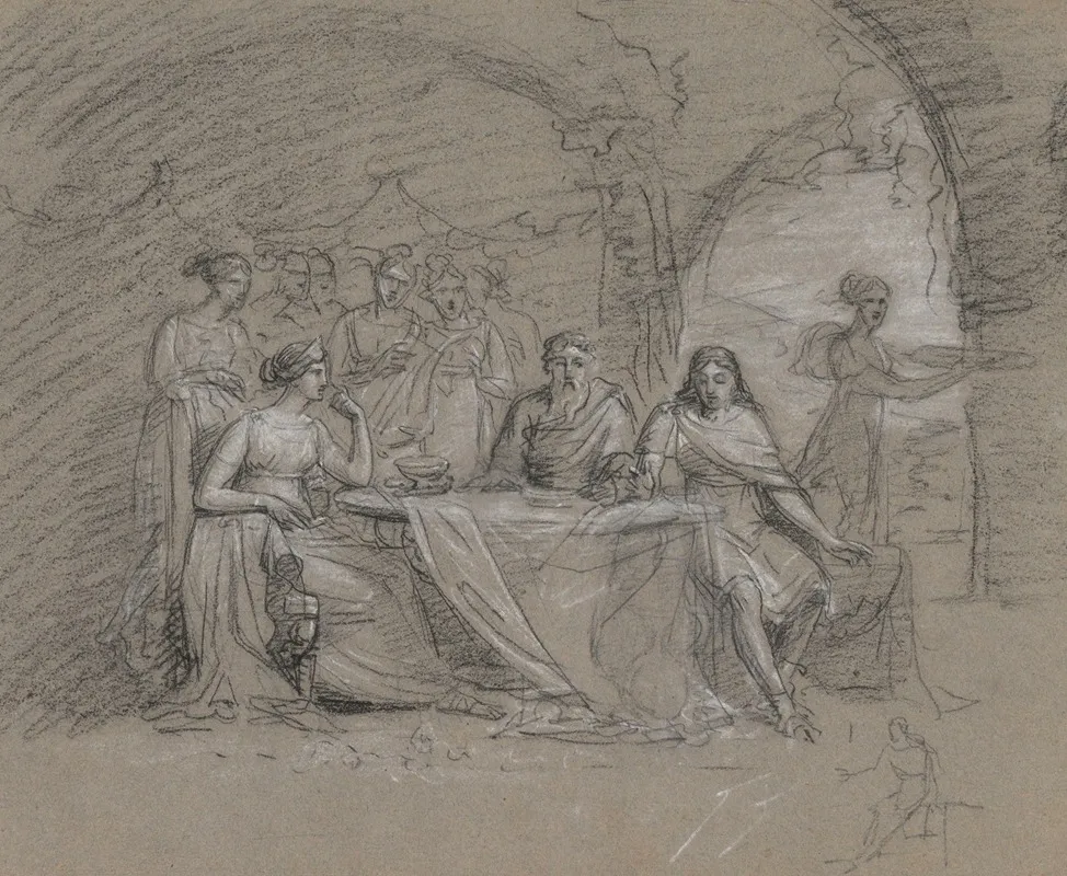 Roman Banquet by Jean Antoine Verschaeren - Canvas Print