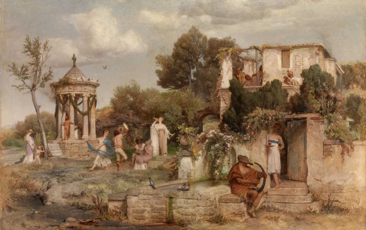 Roman Wine Tavern by Arnold Böcklin - Canvas Print