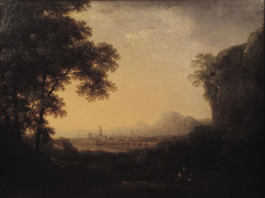 Romantic Landscape 6 by Carl Johan Fahlcrantz   - Canvas Print