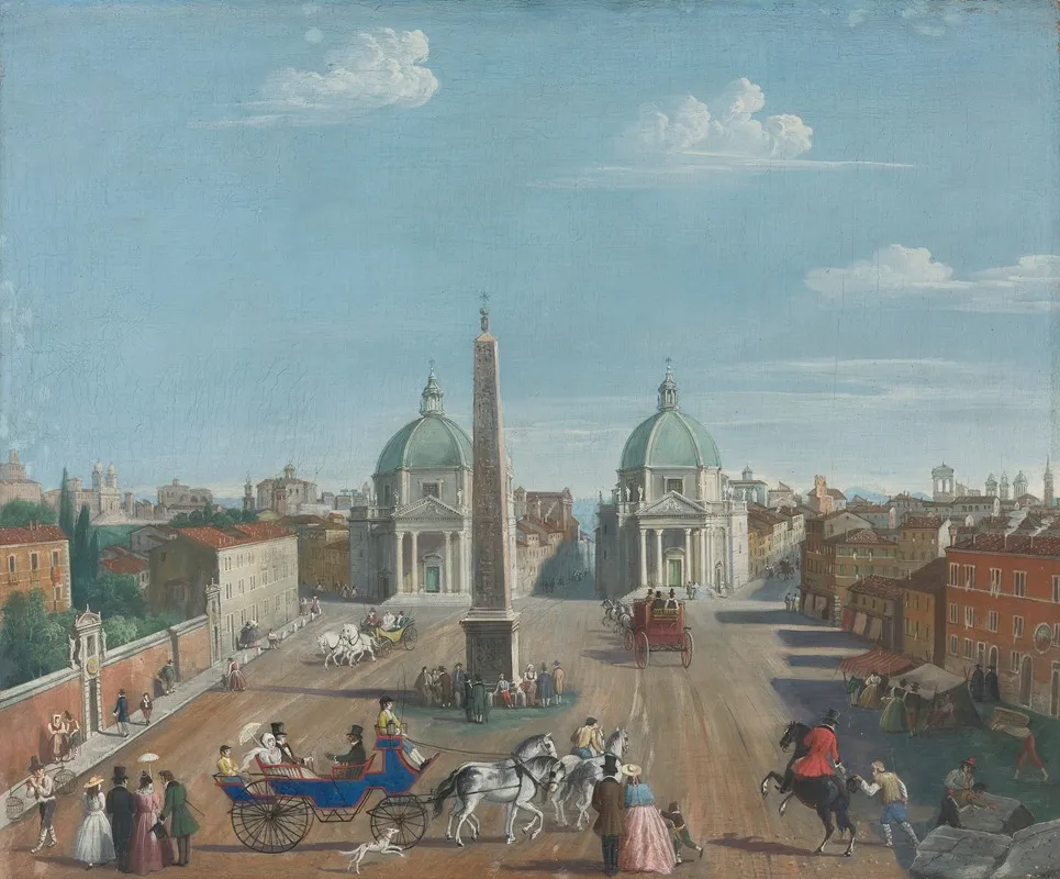 Rome A View Of The Piazza Del Popolo