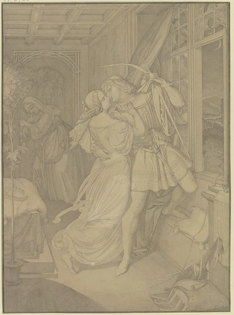 Romeo Im Zimmer Der Julia Steigt Zum Fenster Hinaus
