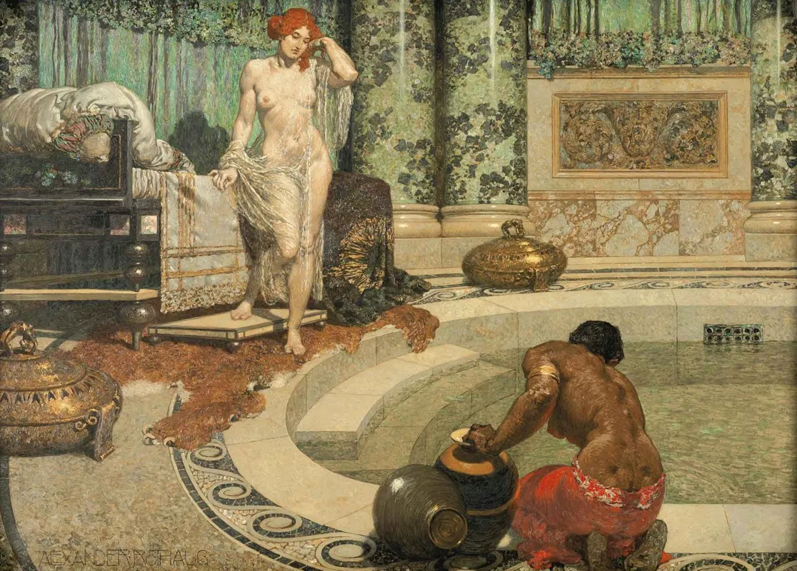 Romische Badeszene Ii by Alexander Rothaug - Canvas Print