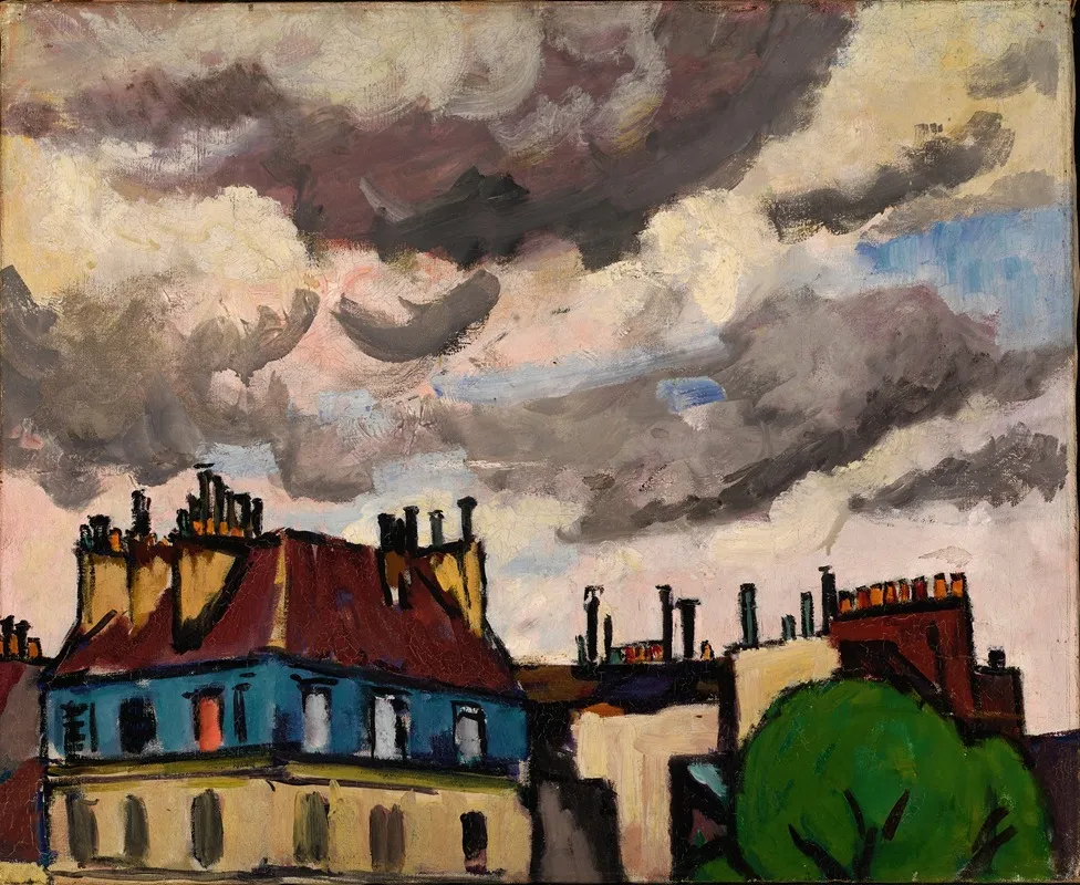 Rooftops And Clouds Paris by Henry Lyman Saÿen - Canvas Print