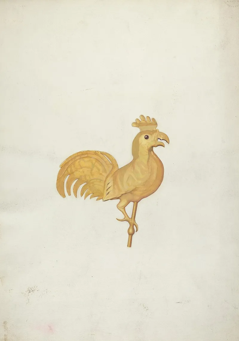 Rooster Weather Vane by American 20th Century - Canvas Print