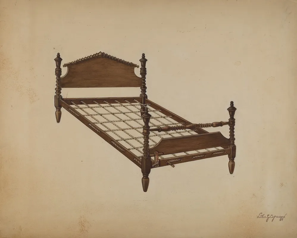 Rope Bed by Walter G. Capuozzo - Canvas Print