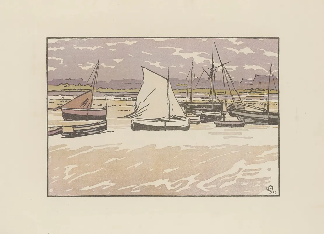 Roscoff Gros Temps Maree Basse by Amédée Joyau - Canvas Print