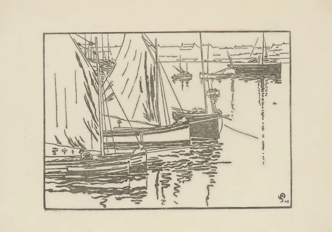 Roscoff Les Voiles Rouges 2 by Amédée Joyau - Canvas Print