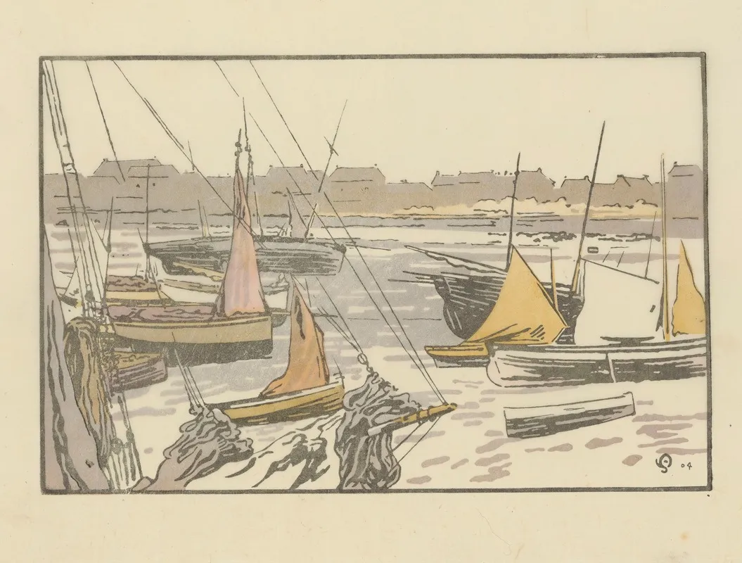 Roscoff Sechage Des Voiles by Amédée Joyau - Canvas Print