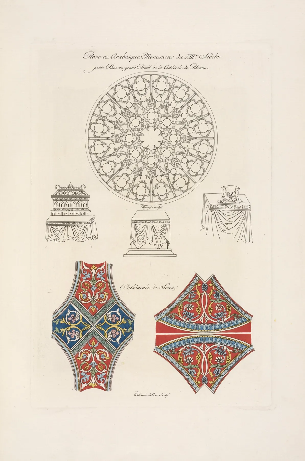 Rose Et Arabesques Monumens Du Xiiie Siecle by Nicolas Xavier Willemin - Canvas Print