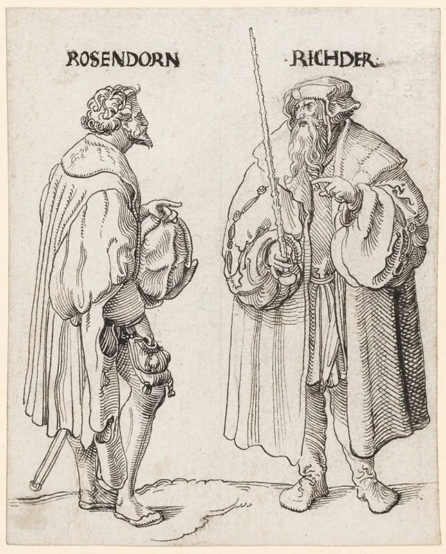 Rosendorn Und Richter by Niklaus Manuel - Canvas Print
