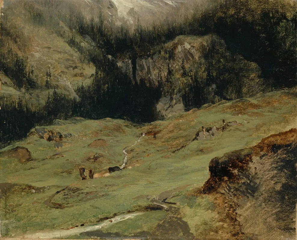Rosenlaui Alp by Alexandre Calame - Canvas Print