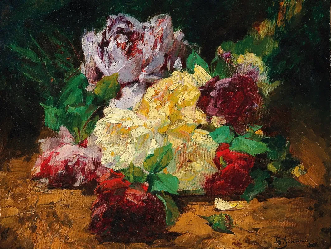 Roses Ii 2 by Georges Jeannin - Canvas Print
