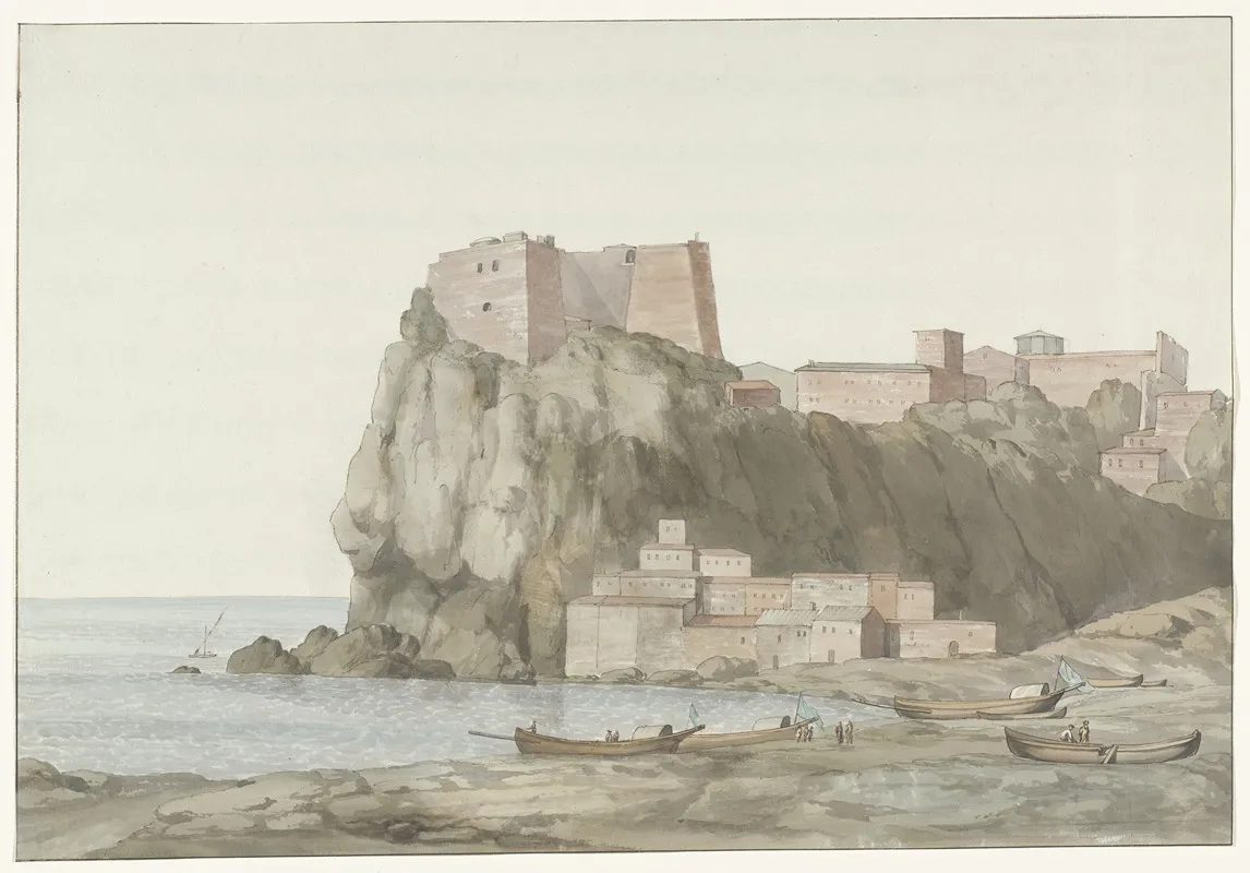 Rots En Stad Scilla In De Regio Calabrie Aan De Westkust