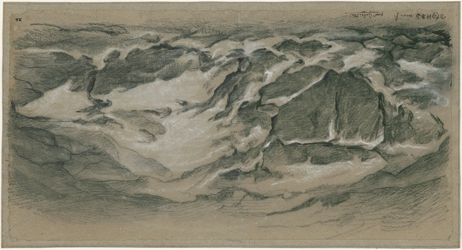Rotsachtig Berglandschap Pour Golgotha by David Humbert de Superville - Canvas Print