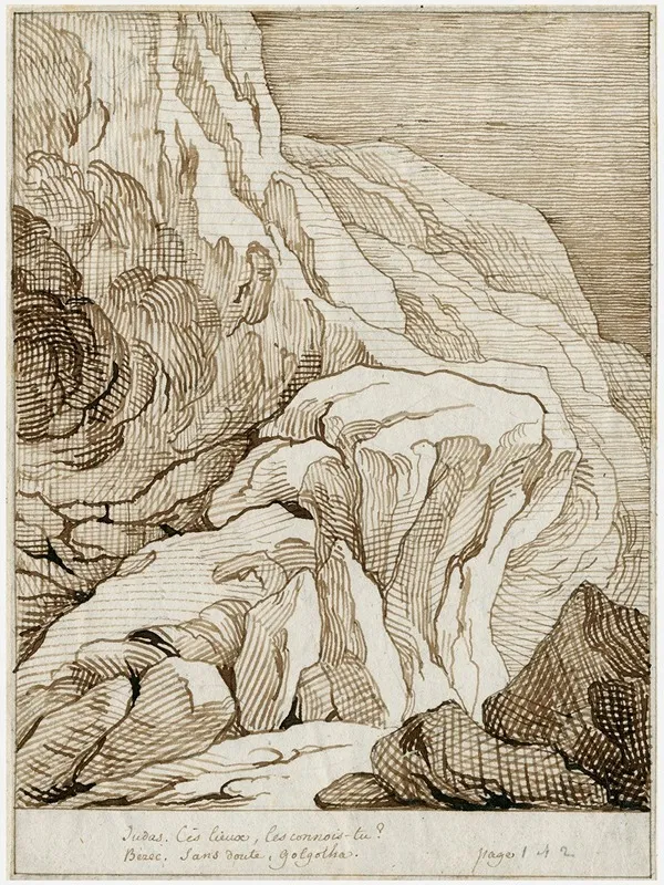 Rotslandschap Met Bijschrift Sans Doute Golgotha by David Humbert de Superville - Canvas Print