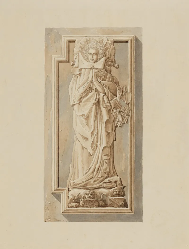 Rotteln Dorfkirche Grabmal Der Markgrafin Anna Geb Grafin Von Freiburg Zweite Gemahlin Rudolfs Iii Gest 1409 by Carl Ludwig Frommel - Canvas Print
