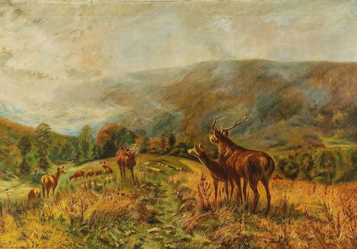 Rotwildrudel by Christian Kröner - Canvas Print