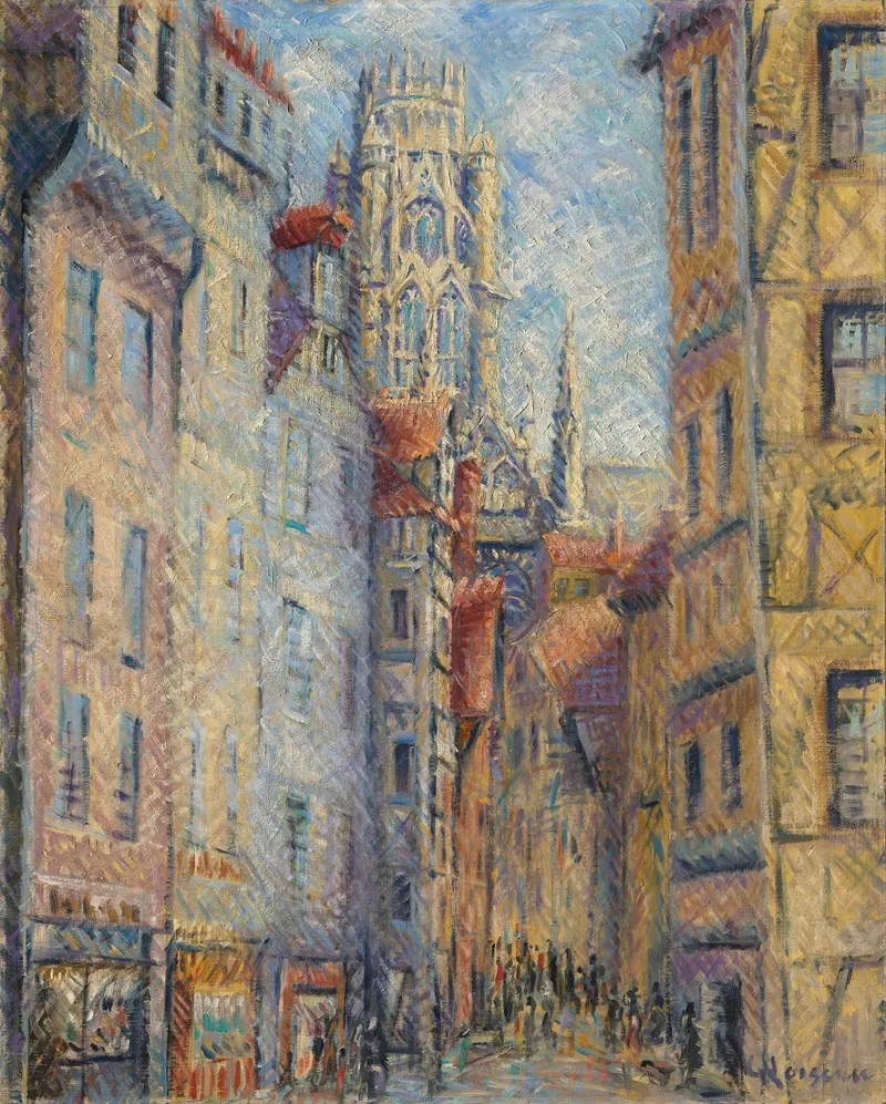 Rouen Rue Avec Leglise 2