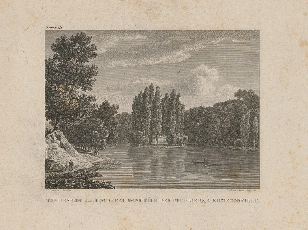 Rousseaus Tomb On The Isle Of Poplars At Ermenonville