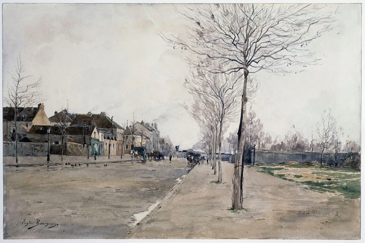 Route De La Revolte Vue Prise Au Pied Du Glacis Des Fotifications 17 Avril Extra Muros by Eugène Bourgeois - Canvas Print