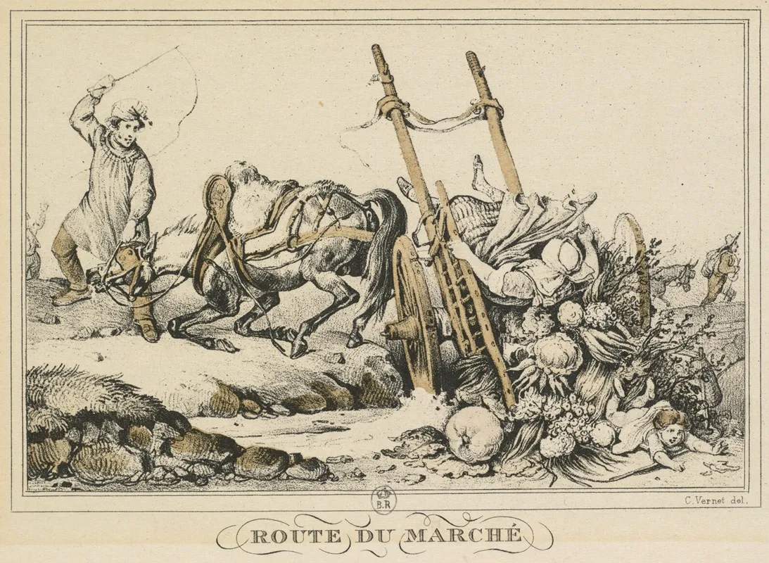 Route Du Marche by Carle Vernet - Canvas Print